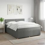 vidaXL Posteľ boxspring s matracom Tmavosivá 180 x 200 cm Látka – Obrázok 11