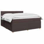vidaXL Posteľ boxspring s matracom Tmavohnedá 180 x 200 cm Látka – Obrázok 2