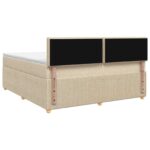 vidaXL Posteľ boxspring s matracom Krémová 180 x 200 cm Látka – Obrázok 7