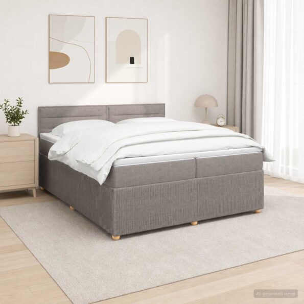vidaXL Posteľ boxspring s matracom Sivohnedá 200 x 200 cm Látka – Obrázok 11