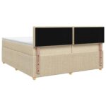 vidaXL Posteľ boxspring s matracom Krémová 200 x 200 cm Látka – Obrázok 7