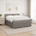vidaXL Posteľ boxspring s matracom Sivohnedá 200 x 200 cm Látka