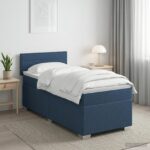 vidaXL Posteľ s boxspringom a matracom a LED Krémová 90 x 200 cm Látka – Obrázok 12