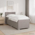 vidaXL Posteľ s boxspringom a matracom a LED Sivohnedá 100 x 200 cm – Obrázok 4