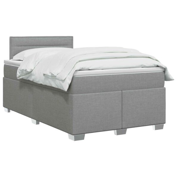 vidaXL Posteľ s boxspringom a matracom a LED Svetlosivá 120 x 190 cm – Obrázok 3