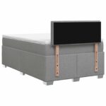 vidaXL Posteľ s boxspringom a matracom a LED Svetlosivá 120 x 190 cm – Obrázok 9