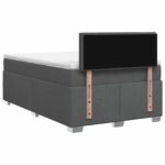vidaXL Posteľ s boxspringom a matracom a LED Tmavosivá 120 x 190 cm – Obrázok 9