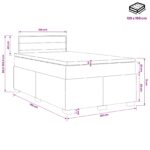 vidaXL Posteľ s boxspringom a matracom a LED Krémová 120 x 190 cm – Obrázok 11