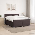 vidaXL Posteľ s boxspringom a matracom a LED Tmavohnedá 140 x 190 cm – Obrázok 12