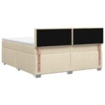 vidaXL Posteľ s boxspringom a matracom a LED Krémová 160 x 200 cm – Obrázok 9