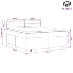 vidaXL Posteľ s boxspringom a matracom a LED Modrá 160 x 200 cm Látka – Obrázok 13