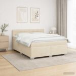 vidaXL Posteľ s boxspringom a matracom a LED Krémová 180 x 200 cm – Obrázok 12