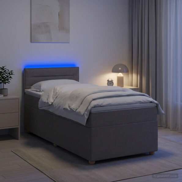 vidaXL Posteľ boxspring s matracom Sivohnedá 90 x 190 cm Látka – Obrázok 13