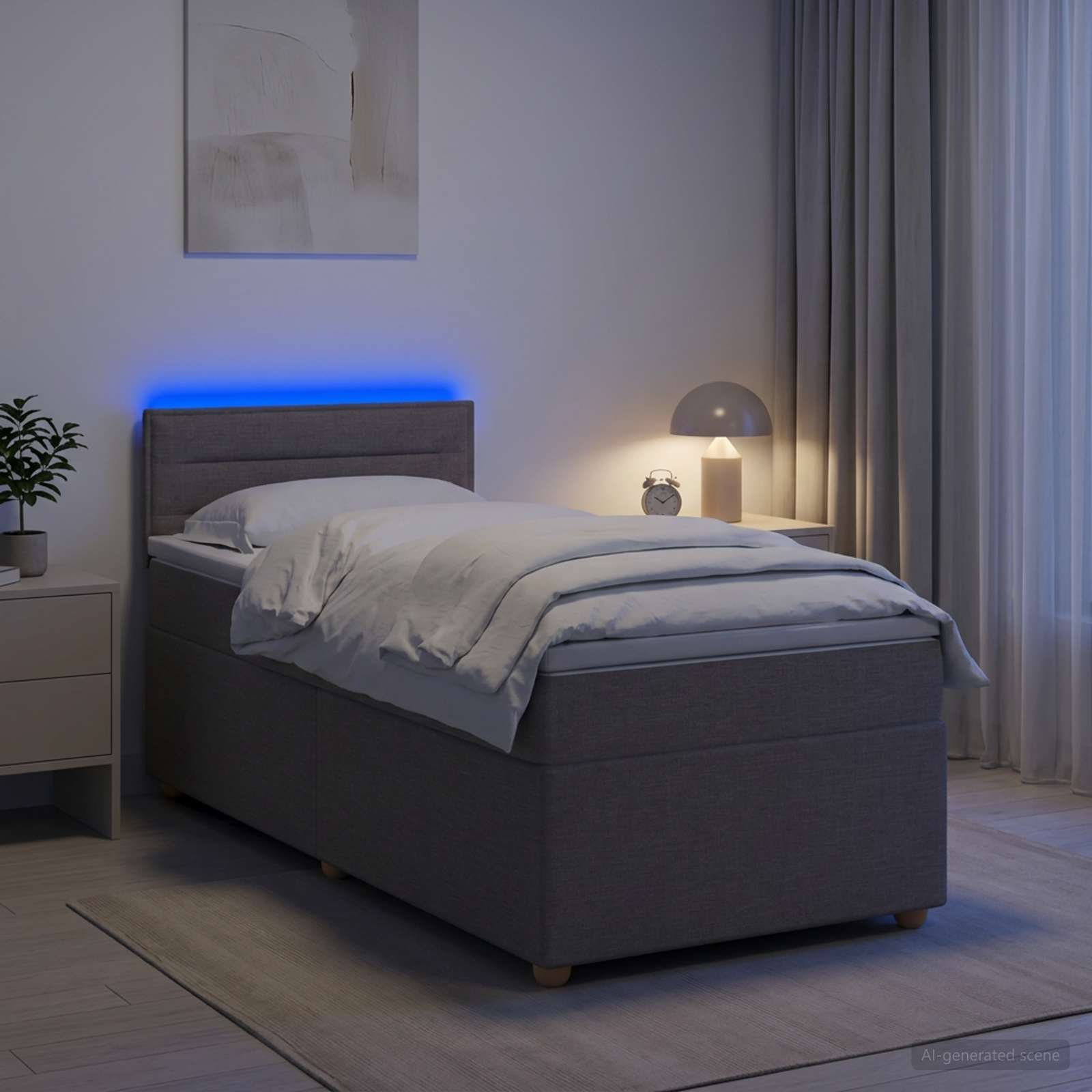 3452307_1.jpg vidaXL Posteľ boxspring s matracom Sivohnedá 90 x 190 cm Látka – Obrázok 1