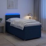 vidaXL Posteľ boxspring s matracom Modrá 90 x 190 cm Látka – Obrázok 12