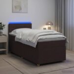 vidaXL Posteľ boxspring s matracom Tmavohnedá 90 x 200 cm Látka – Obrázok 12