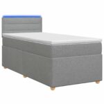 vidaXL Posteľ boxspring s matracom Svetlosivá 100 x 200 cm Látka – Obrázok 2