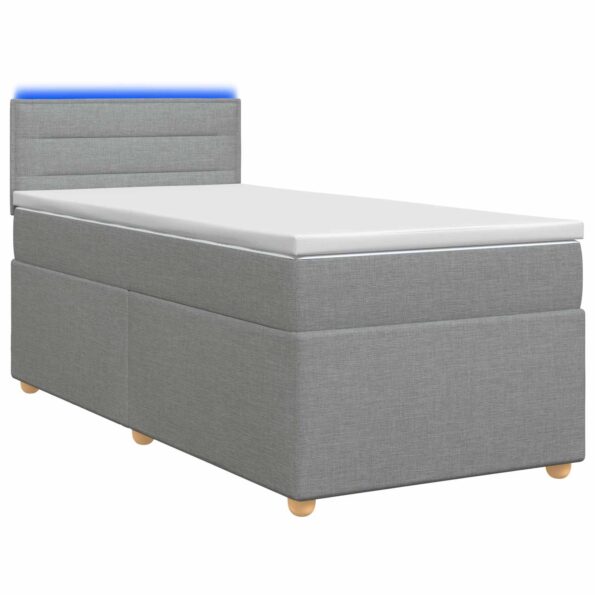 vidaXL Posteľ boxspring s matracom Svetlosivá 100 x 200 cm Látka – Obrázok 2