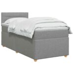 vidaXL Posteľ boxspring s matracom Svetlosivá 100 x 200 cm Látka – Obrázok 3