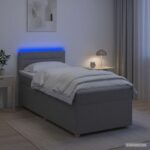 vidaXL Posteľ boxspring s matracom Svetlosivá 100 x 200 cm Látka – Obrázok 4