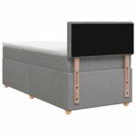 vidaXL Posteľ boxspring s matracom Svetlosivá 100 x 200 cm Látka – Obrázok 9