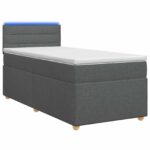 vidaXL Posteľ boxspring s matracom Tmavosivá 100 x 200 cm Látka