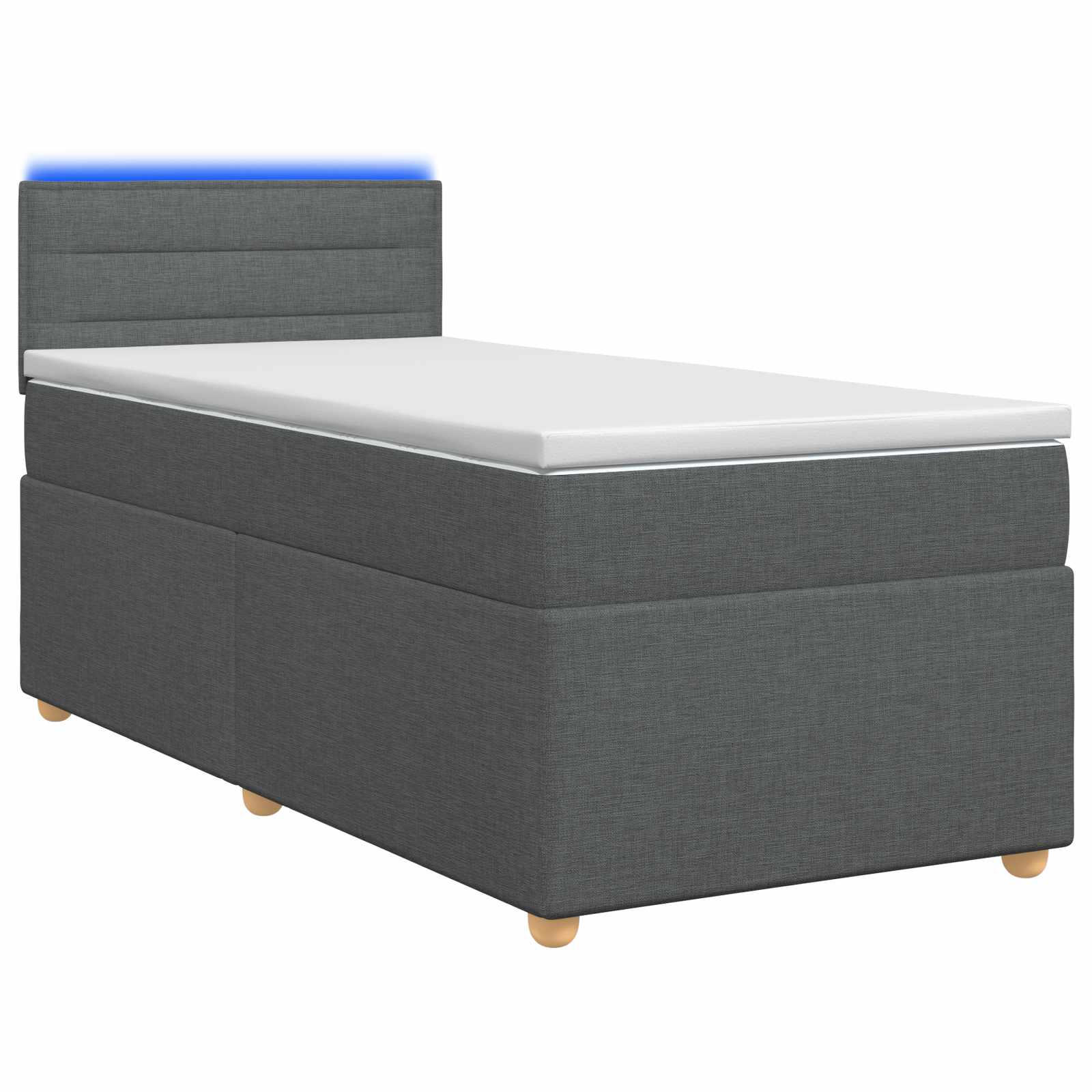 3452346_1.jpg vidaXL Posteľ boxspring s matracom Tmavosivá 100 x 200 cm Látka – Obrázok 1