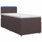 vidaXL Posteľ boxspring s matracom Tmavohnedá 100 x 200 cm Látka – Obrázok 2
