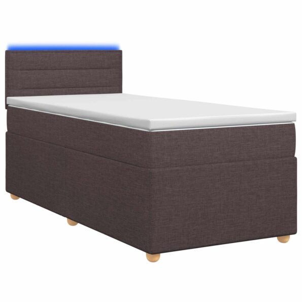 vidaXL Posteľ boxspring s matracom Tmavohnedá 100 x 200 cm Látka – Obrázok 2
