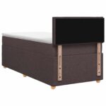 vidaXL Posteľ boxspring s matracom Tmavohnedá 100 x 200 cm Látka – Obrázok 9