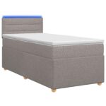 vidaXL Posteľ boxspring s matracom Sivohnedá 100 x 200 cm Látka – Obrázok 2