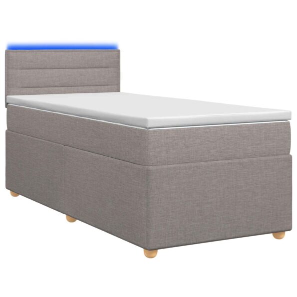 vidaXL Posteľ boxspring s matracom Sivohnedá 100 x 200 cm Látka – Obrázok 2