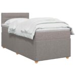 vidaXL Posteľ boxspring s matracom Sivohnedá 100 x 200 cm Látka – Obrázok 3