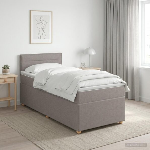 vidaXL Posteľ boxspring s matracom Sivohnedá 100 x 200 cm Látka – Obrázok 4
