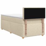vidaXL Posteľ boxspring s matracom Krémová 100 x 200 cm Látka – Obrázok 7