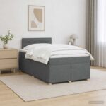 vidaXL Posteľ boxspring s matracom Tmavosivá 120 x 190 cm Látka