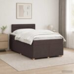 vidaXL Posteľ boxspring s matracom Tmavohnedá 120 x 200 cm Látka