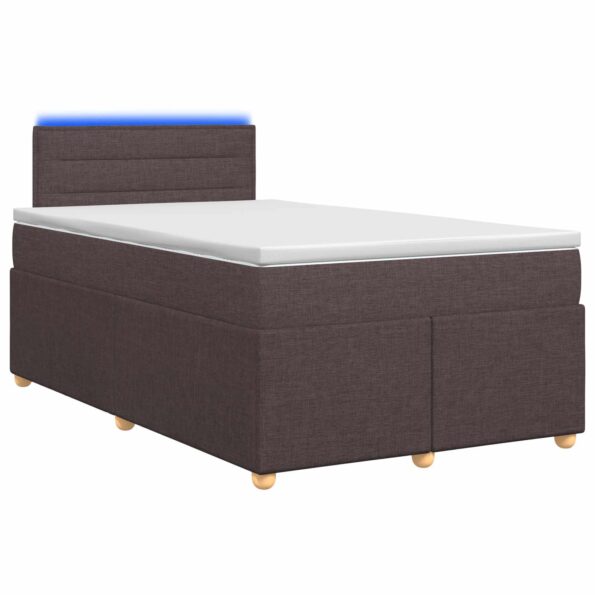 vidaXL Posteľ boxspring s matracom Tmavohnedá 120 x 200 cm Látka – Obrázok 2