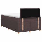 vidaXL Posteľ boxspring s matracom Tmavohnedá 120 x 200 cm Látka – Obrázok 9