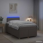 vidaXL Posteľ boxspring s matracom Sivohnedá 120 x 200 cm Látka
