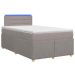 vidaXL Posteľ boxspring s matracom Sivohnedá 120 x 200 cm Látka – Obrázok 2