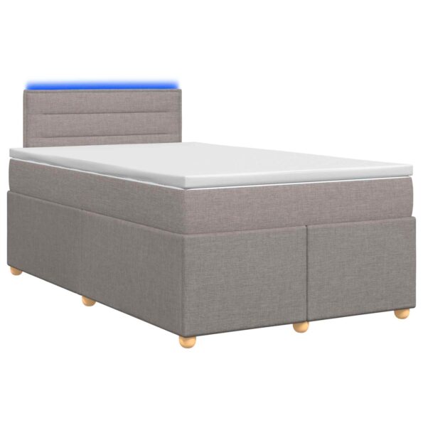 vidaXL Posteľ boxspring s matracom Sivohnedá 120 x 200 cm Látka – Obrázok 2