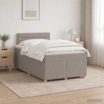 vidaXL Posteľ boxspring s matracom Sivohnedá 120 x 200 cm Látka – Obrázok 4