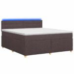 vidaXL Posteľ boxspring s matracom Tmavohnedá 160 x 200 cm Látka – Obrázok 2