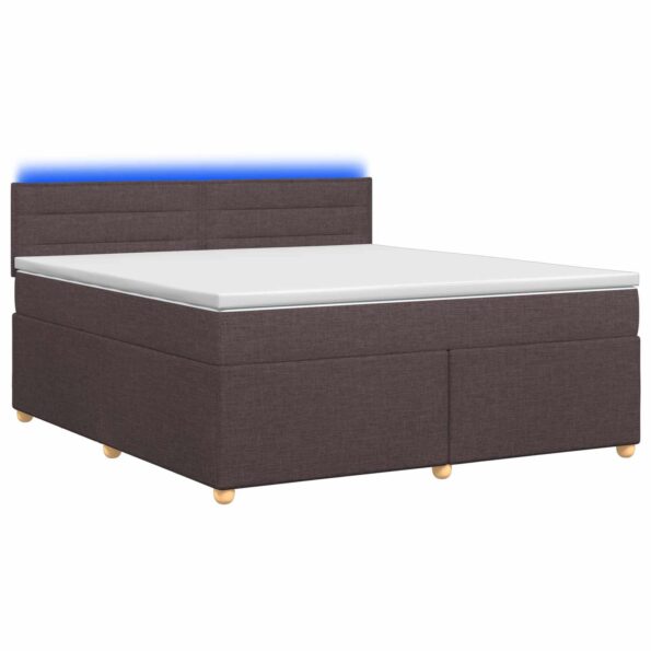 vidaXL Posteľ boxspring s matracom Tmavohnedá 160 x 200 cm Látka – Obrázok 2