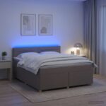 vidaXL Posteľ boxspring s matracom Sivohnedá 160 x 200 cm Látka – Obrázok 12