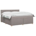 vidaXL Posteľ boxspring s matracom Sivohnedá 160 x 200 cm Látka – Obrázok 2
