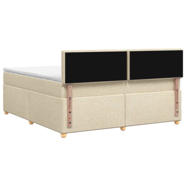 vidaXL Posteľ boxspring s matracom Krémová 180 x 200 cm Látka – Obrázok 7