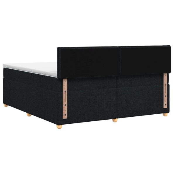 vidaXL Posteľ boxspring s matracom Čierna 200 x 200 cm Látka – Obrázok 7