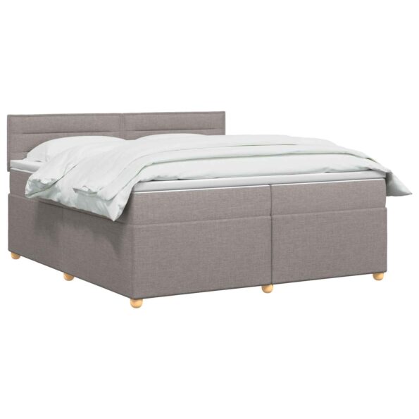 vidaXL Posteľ boxspring s matracom Sivohnedá 200 x 200 cm Látka – Obrázok 2